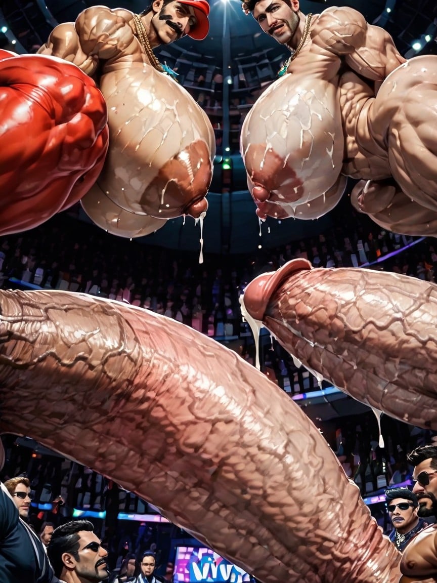 Huge Extreme Oversized Ass, Big Pecs, Tanned Skin AI Gay Porn