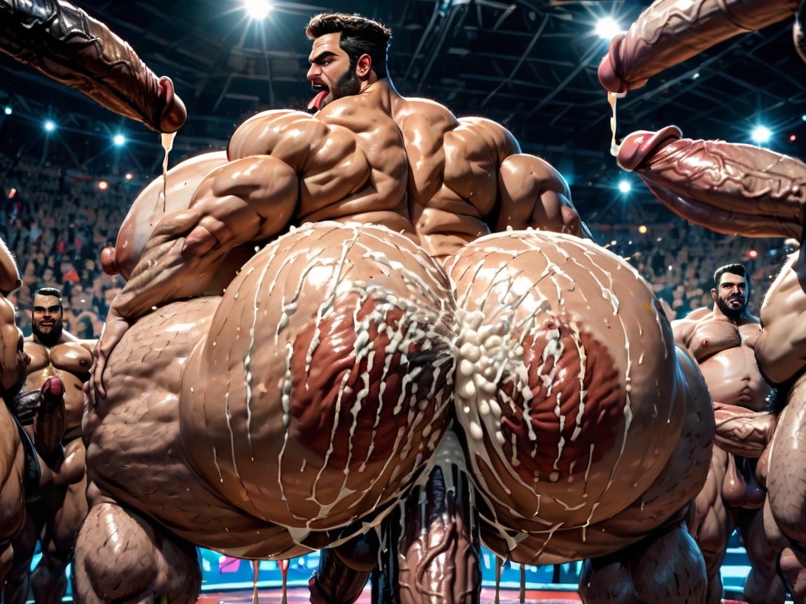 Extreme Hyper Boobs, Rough Hyper Huge Cocks Everywhere On Him, Club AI Gay Porn