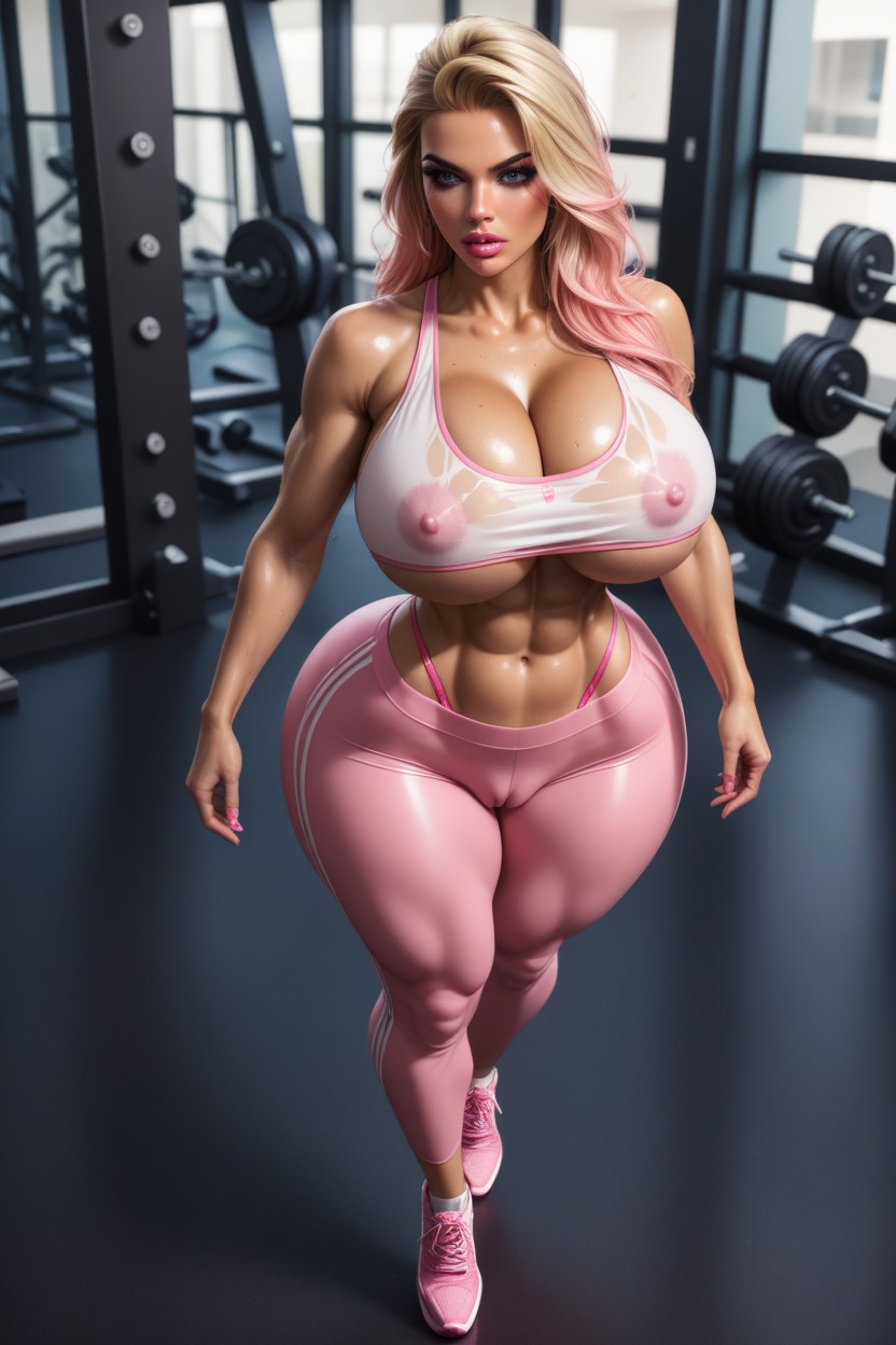 Waist, Huge Fake Breasts, Cleavage Porno IA