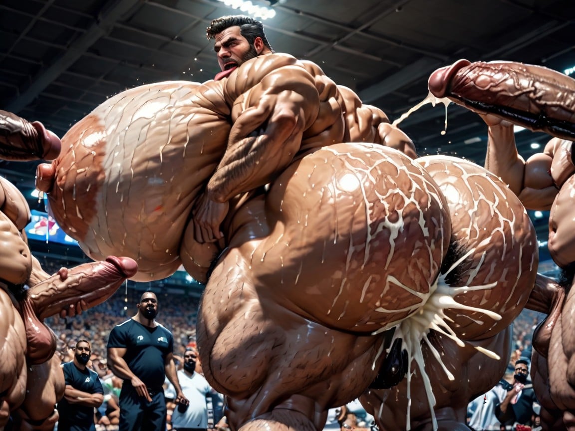 Man Men Only, Cum Covered Ass, Rough Hyper Huge Cocks Everywhere On Him AI Gay Porn