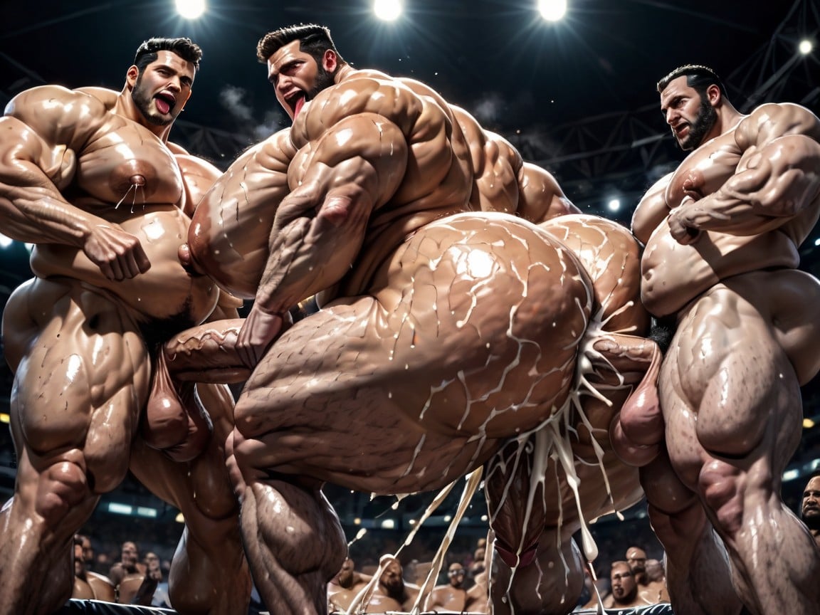 Impossibly Long Cocks, Many Huge Cocks In Mouth And Hyper Massive Ass, Big Pecs AI Gay Porn