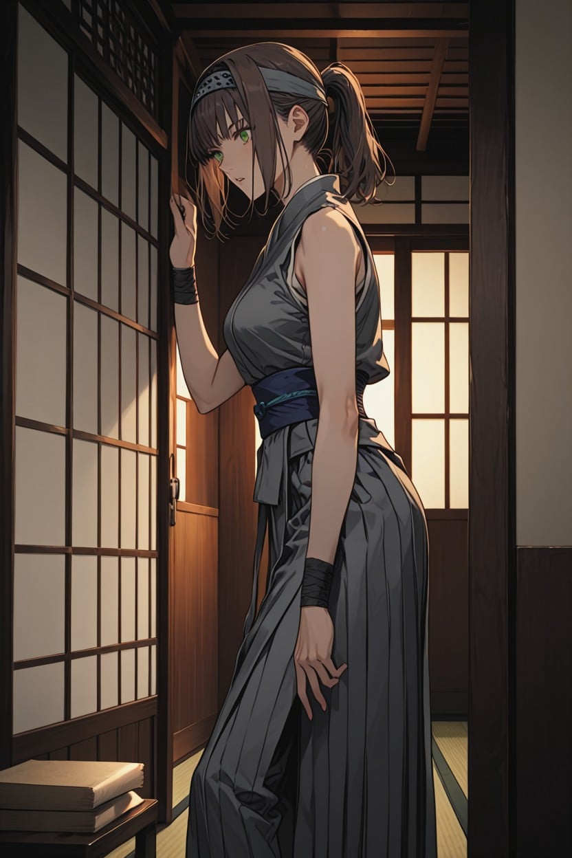 Split Hair Bangs, Night Time, Skinny Hentai AI Porn