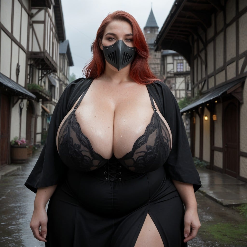 Extremely Large Ass, Standing, Thighs Exposed BBW AI Porn