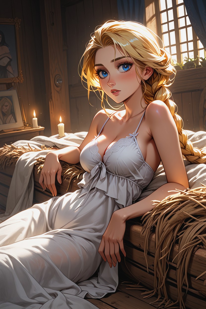 Wide Angle, Blonde Hair, Female Servant Hentai AI Porn