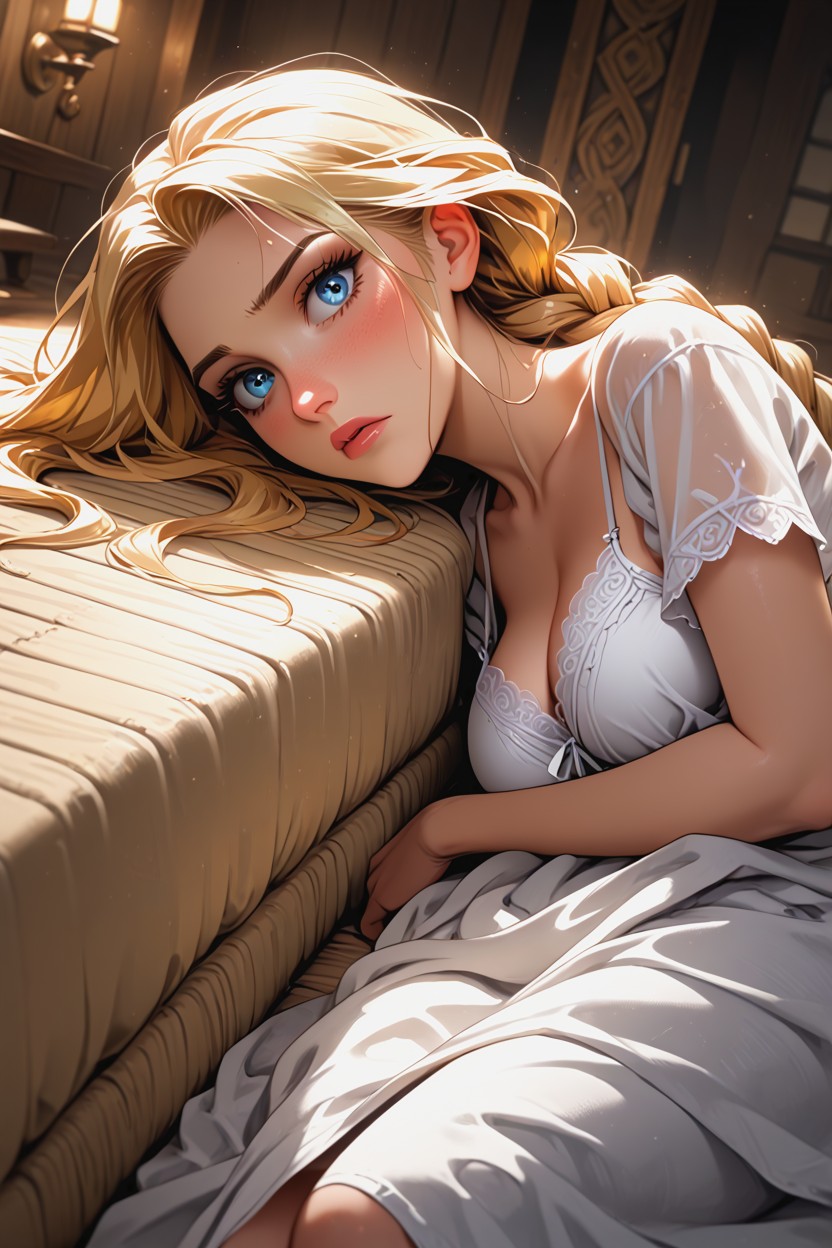 Simple Servant Style, On Straw Mattress, Dark Hentai AI Porn