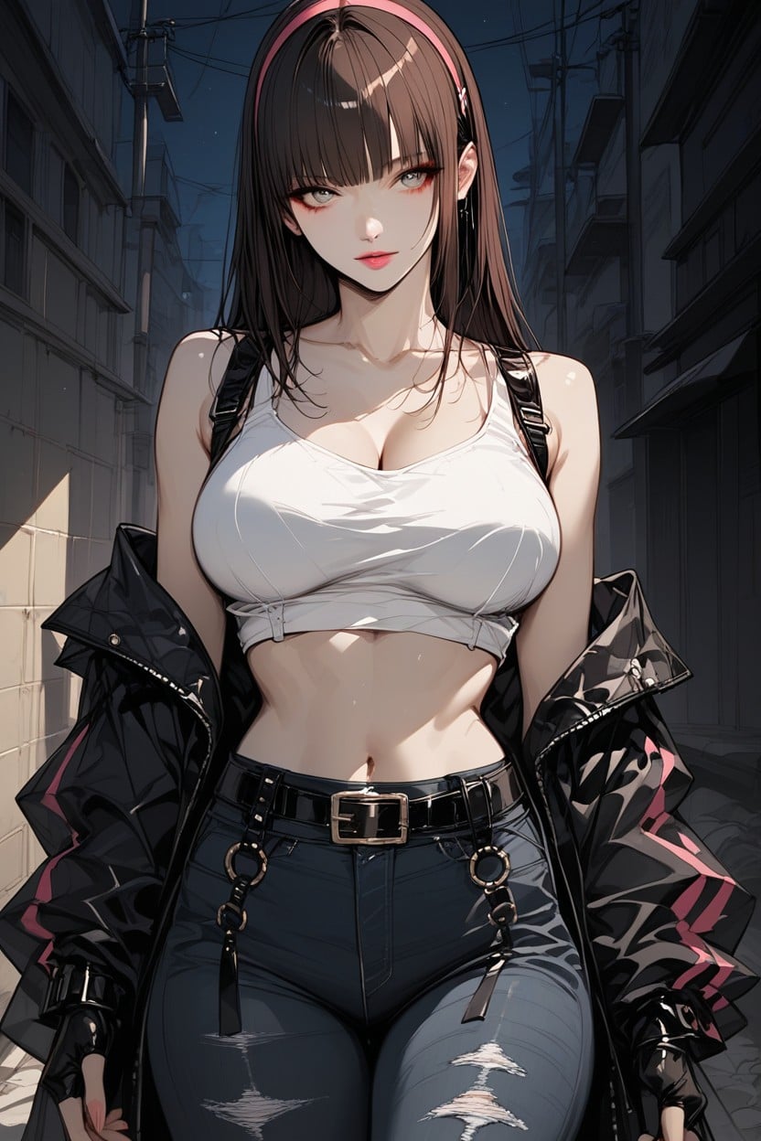 Black Waist Belt, 25+, Bluish Grey Eyes Hentai AI Porn