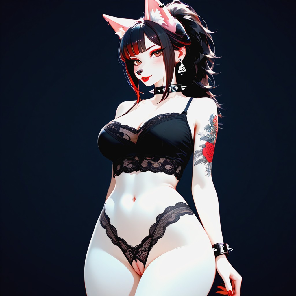 White Fur, Lip Piercing, Big Ass Furry AI Porn