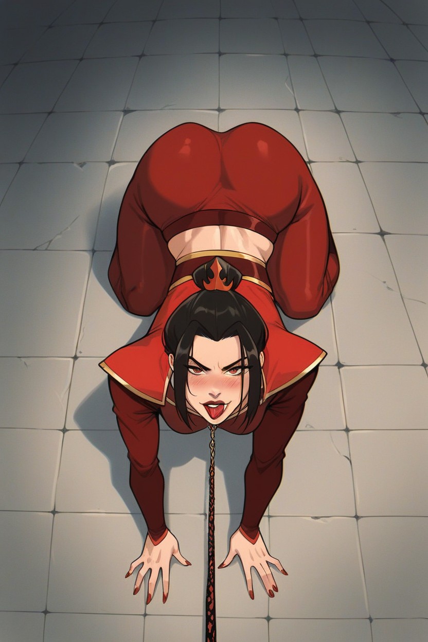 Solo Female, Red Lipstick, Large Ass Hentai AI Porn