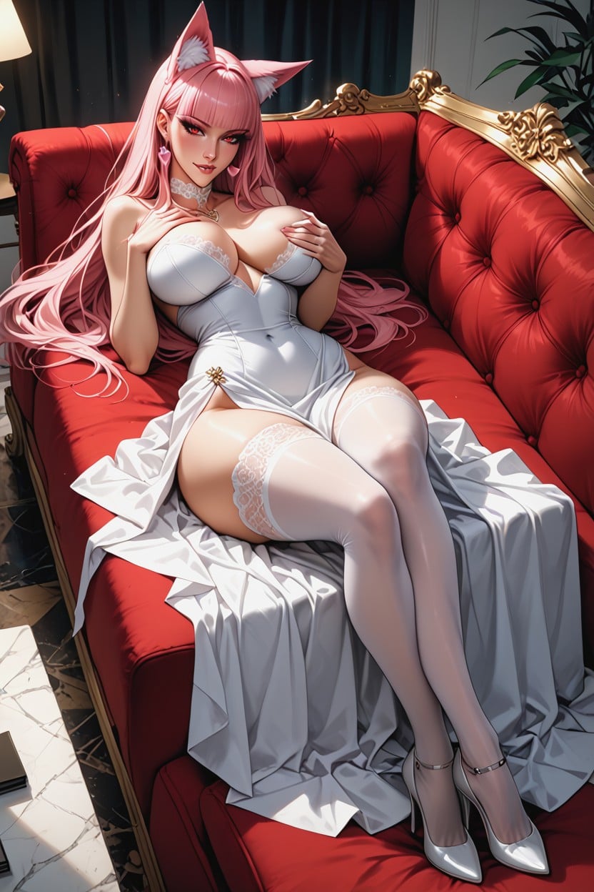 Thick Thighs, Lace Stockings, Huge Firm Breast Hentai AI Porn