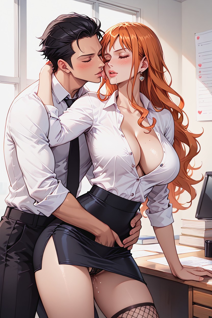 Arched Back, Grabbing Anothers Breast From Behind By One Hand, Detailed Hentai AI Porn
