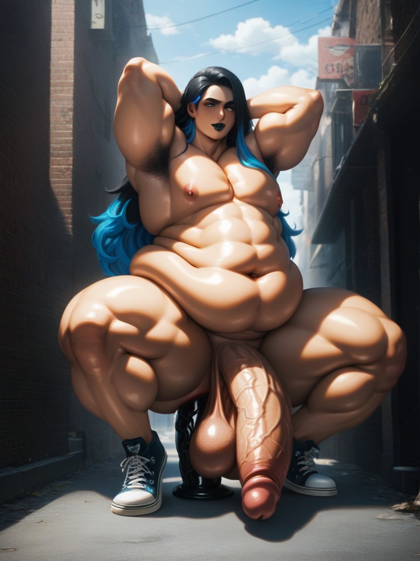 Morbidly Obese, Multi Colored Hair, Fat AI Gay Porn