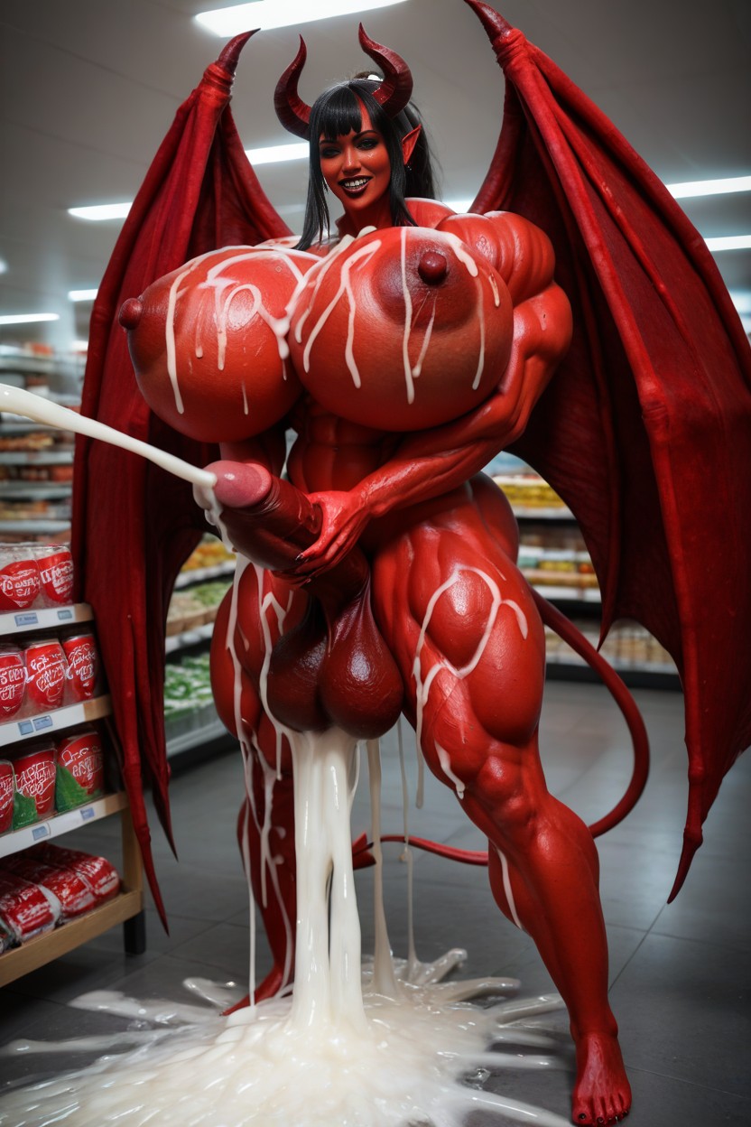 Succubus Back Big Wings, Devil, Succubus Naked Shemale AI Porn