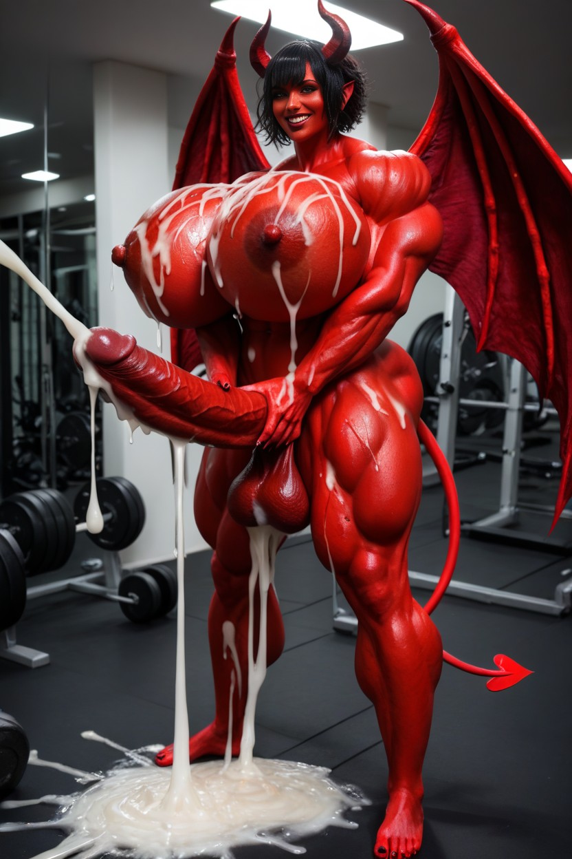 Naked, Succubus Naked, Red Skin Succubus Shemale AI Porn