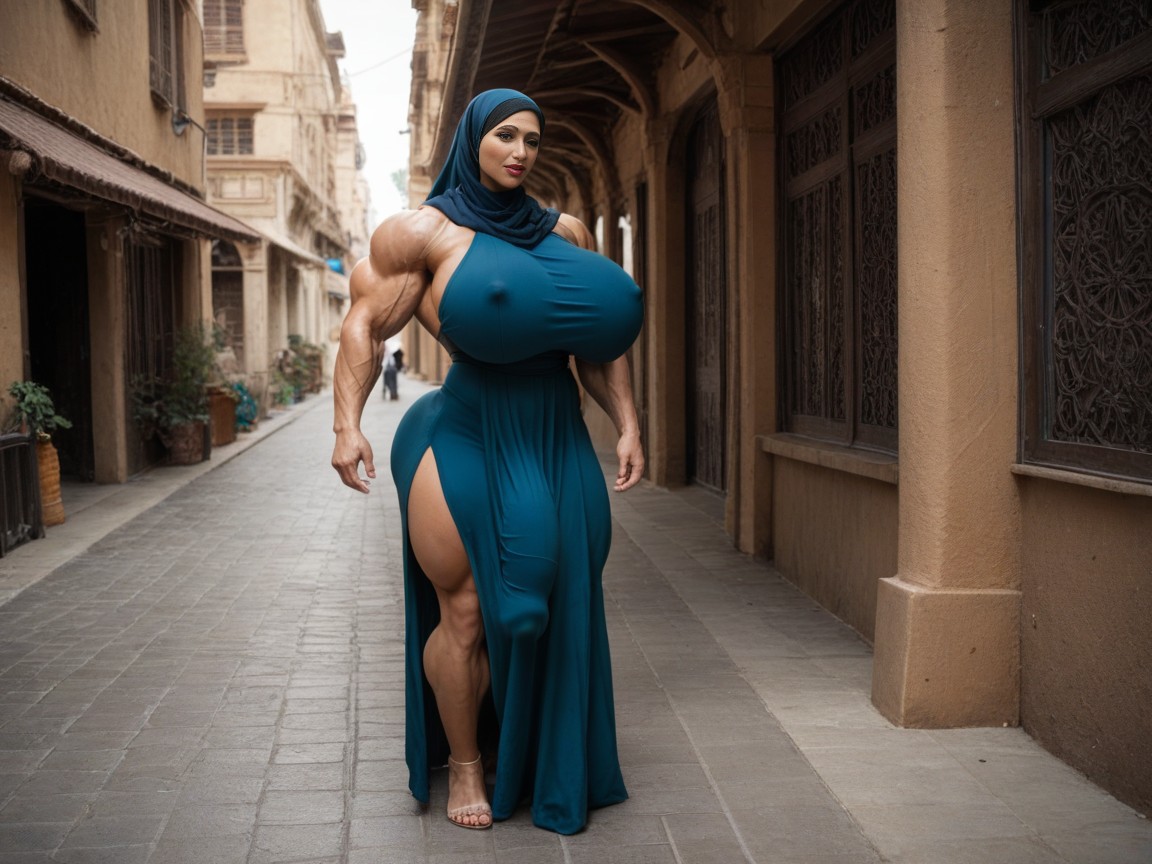Growing, Hyper Massive Muscles, Colossal Breast Shemale AI Porn