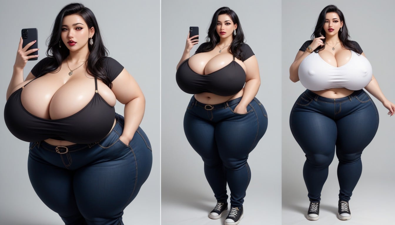 Multiple Views, Breast Expansion, Mega Engorged So Much More Hyper Fatter Engorged Hyper Mega Breasts And Fat Ass BBW AI Porn