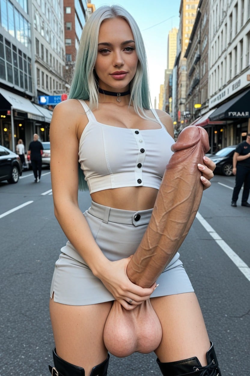 And Pinks, Choker, Hyper Massive Cock Fills Entire Image AI Porn
