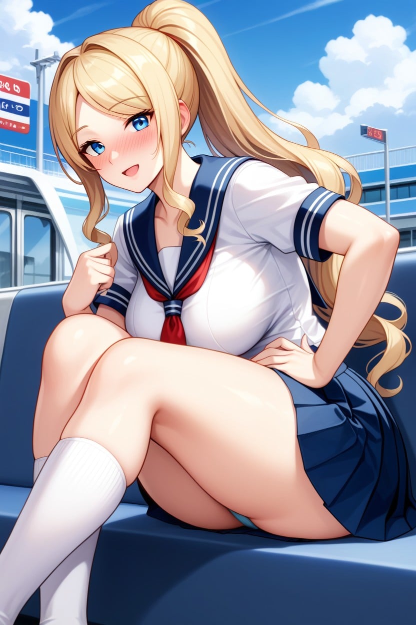 White Shirt, Curly, Sunny Hentai AI Porn