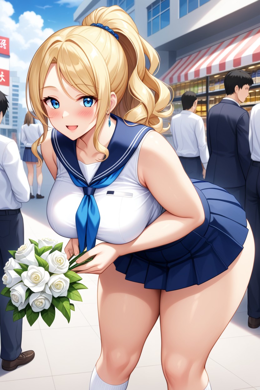 Sailor Uniform, Sunny, Flower Shop Hentai AI Porn