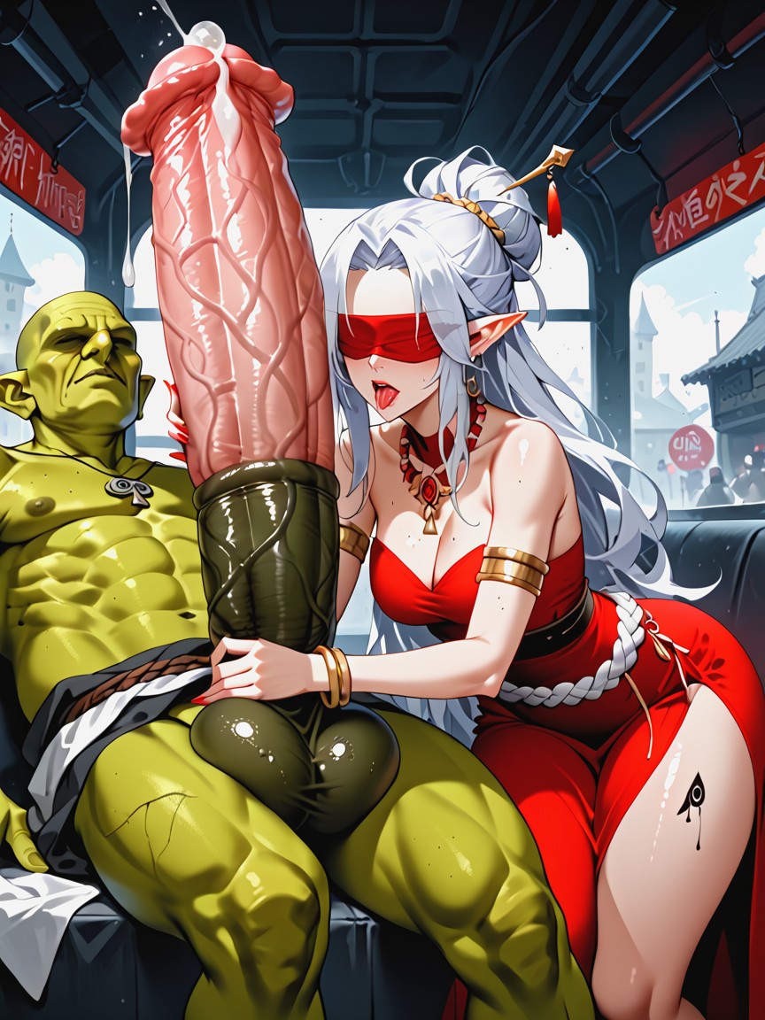 Pre Cum Leaking, Cock Rings, Covering Face Hidden Eyes Hentai AI Porn