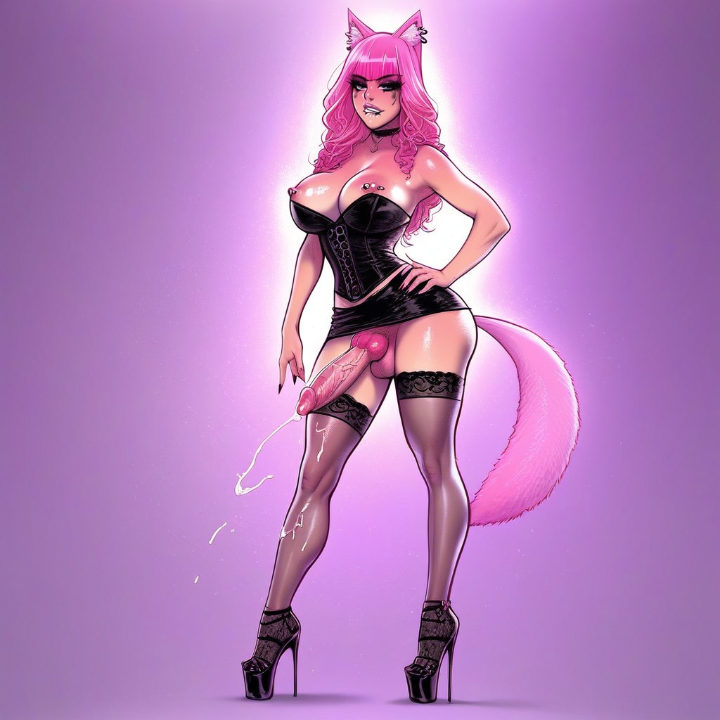 Round Firm Breasts, Goth, 18+ AI Porn