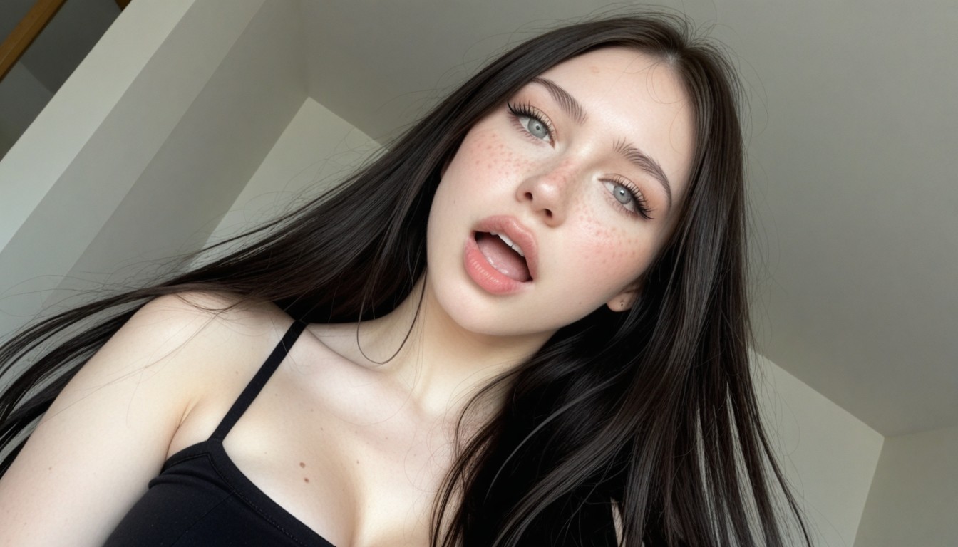 Albino Skin, Woman, Grey Eyes AI Porn