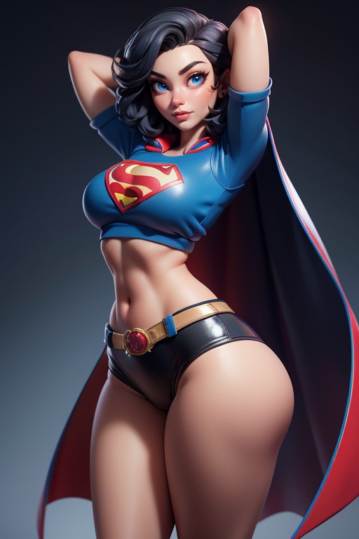 Bare Thighs, Black Hair, Hair Hentai AI Porn
