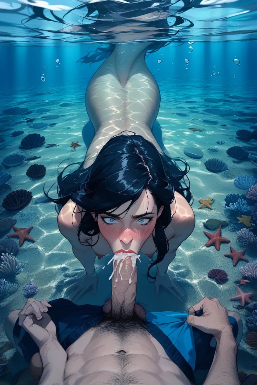 Vue De Face, Woman Underwater, Guy Naked Porno IA Hentai