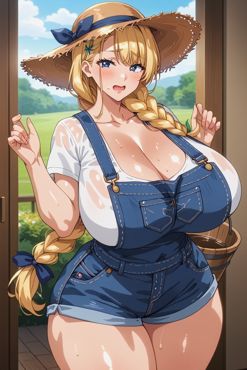 Looking At The Viewer, Single Braid, Solo AI Porn