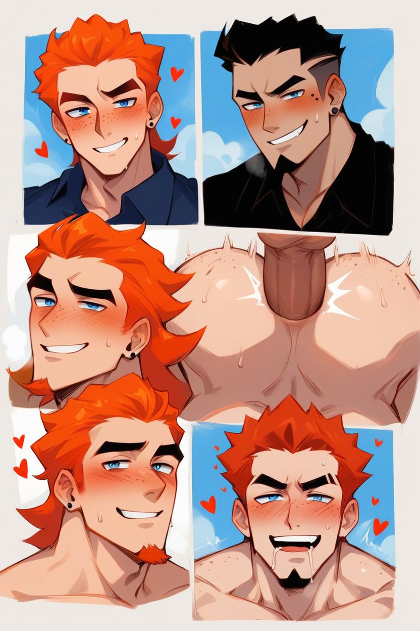 Ginger, Cock In Ass, Mouth Open A Bit AI Gay Porn