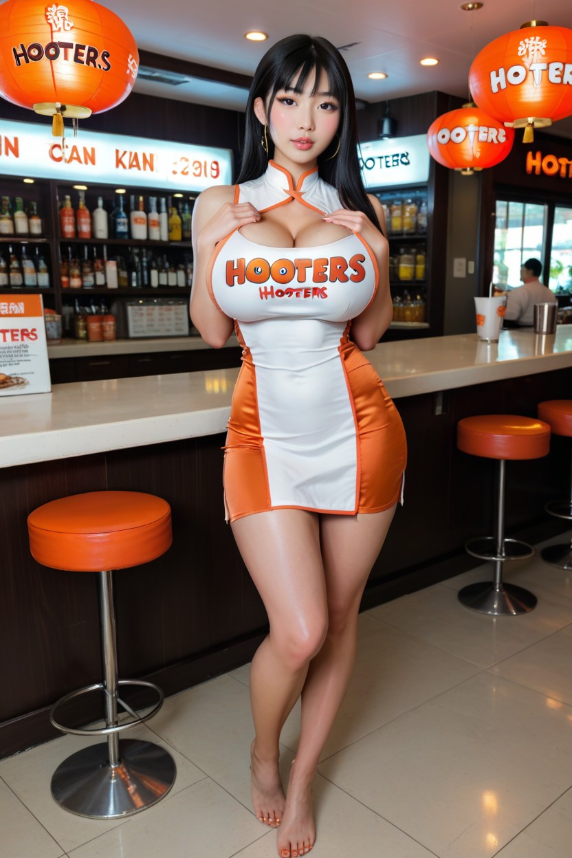 Curvy Lips, Tight Waist, Massive Breasts AI Porn