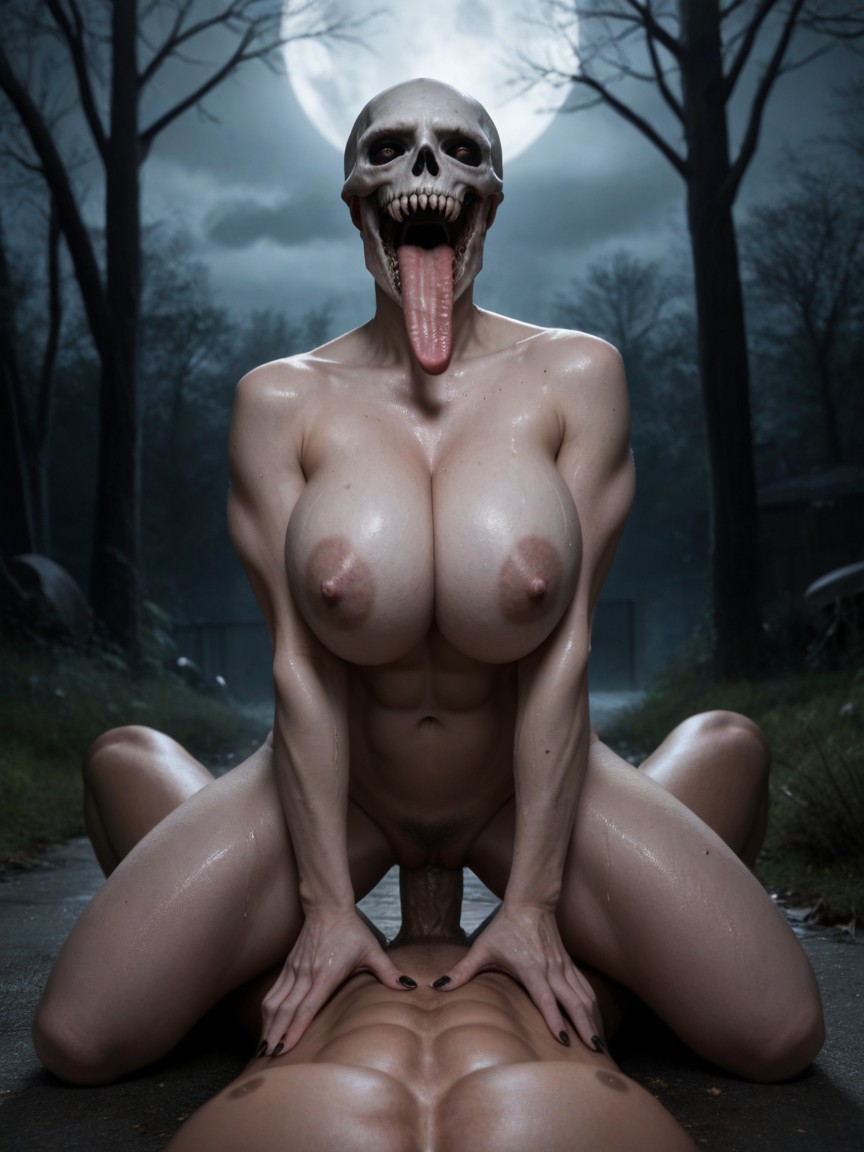 Abandoned, Tall Grey Alien Women, Pale Skin AI Porn