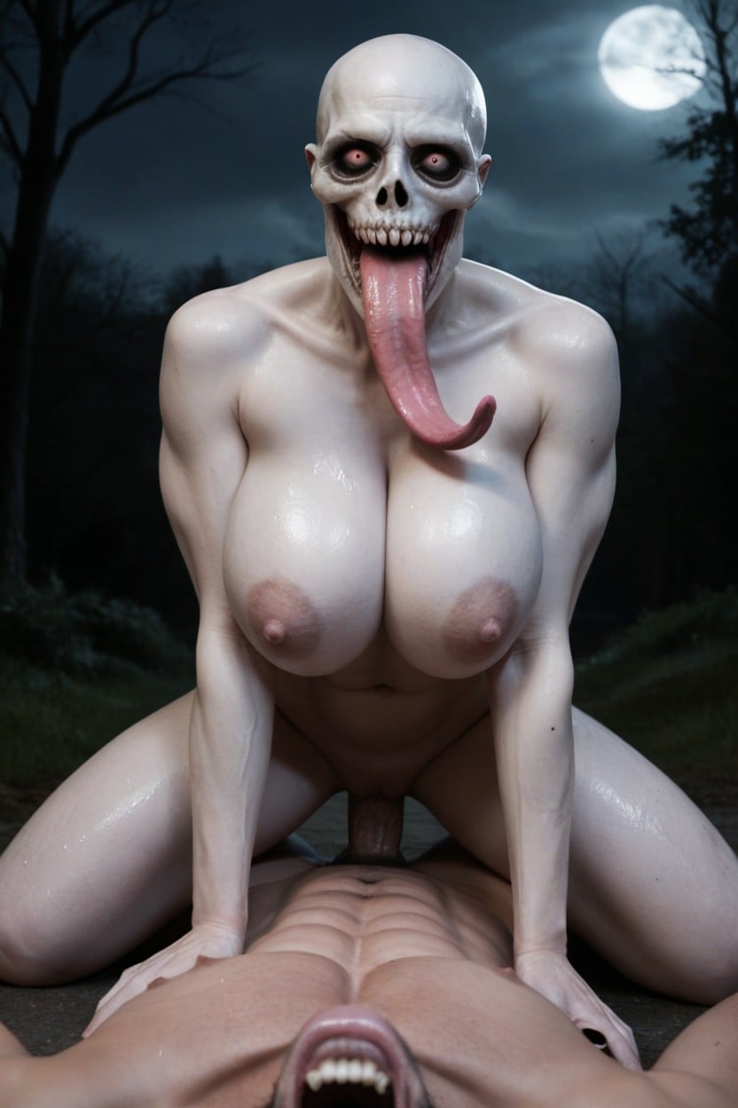 Skulls Thrown On The Floor, Photorealistic, Evil Smile Porno IA