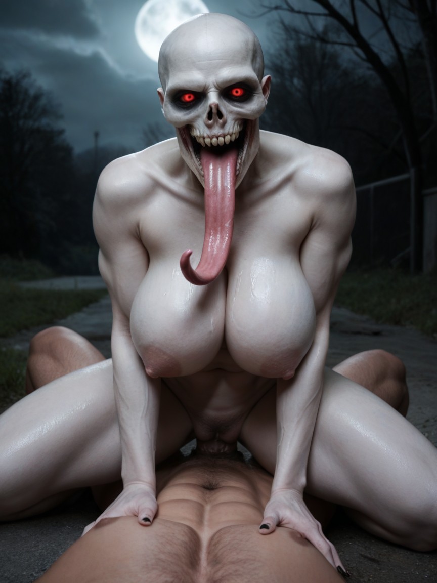 Skulls Thrown On The Floor, Pale Skin, Photorealistic AI Porn