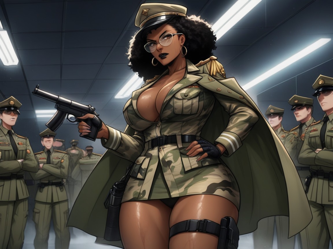 Tight Strong Hips, 巨乳, Dark Brown Skin 拉丁AI色情