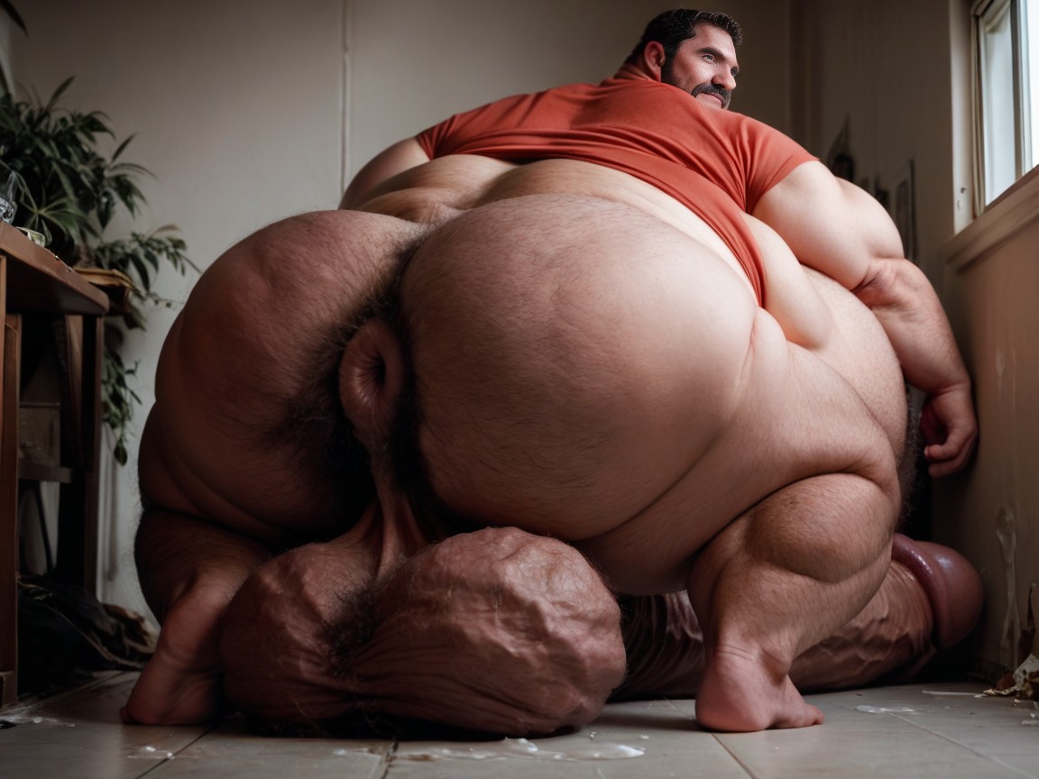 Obese Belly, Hyper Pubes, Pony Cock AI Gay Porn
