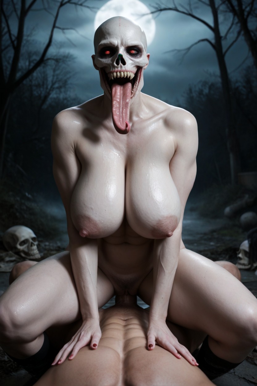 Skulls All Over The Place, Extremely Sharp Teeth, Moaning AI Porn