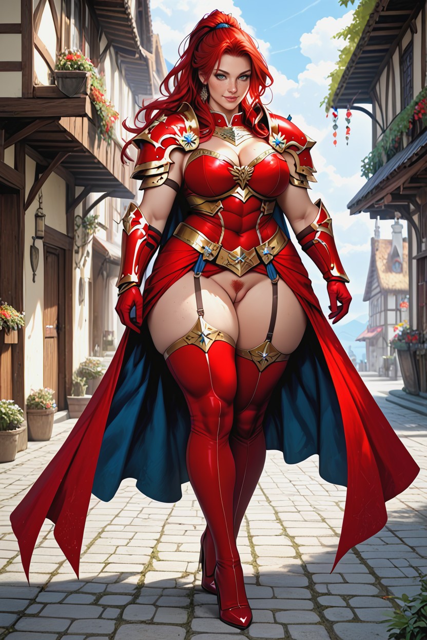 Heels, Cleavage, Skirt AI Porn