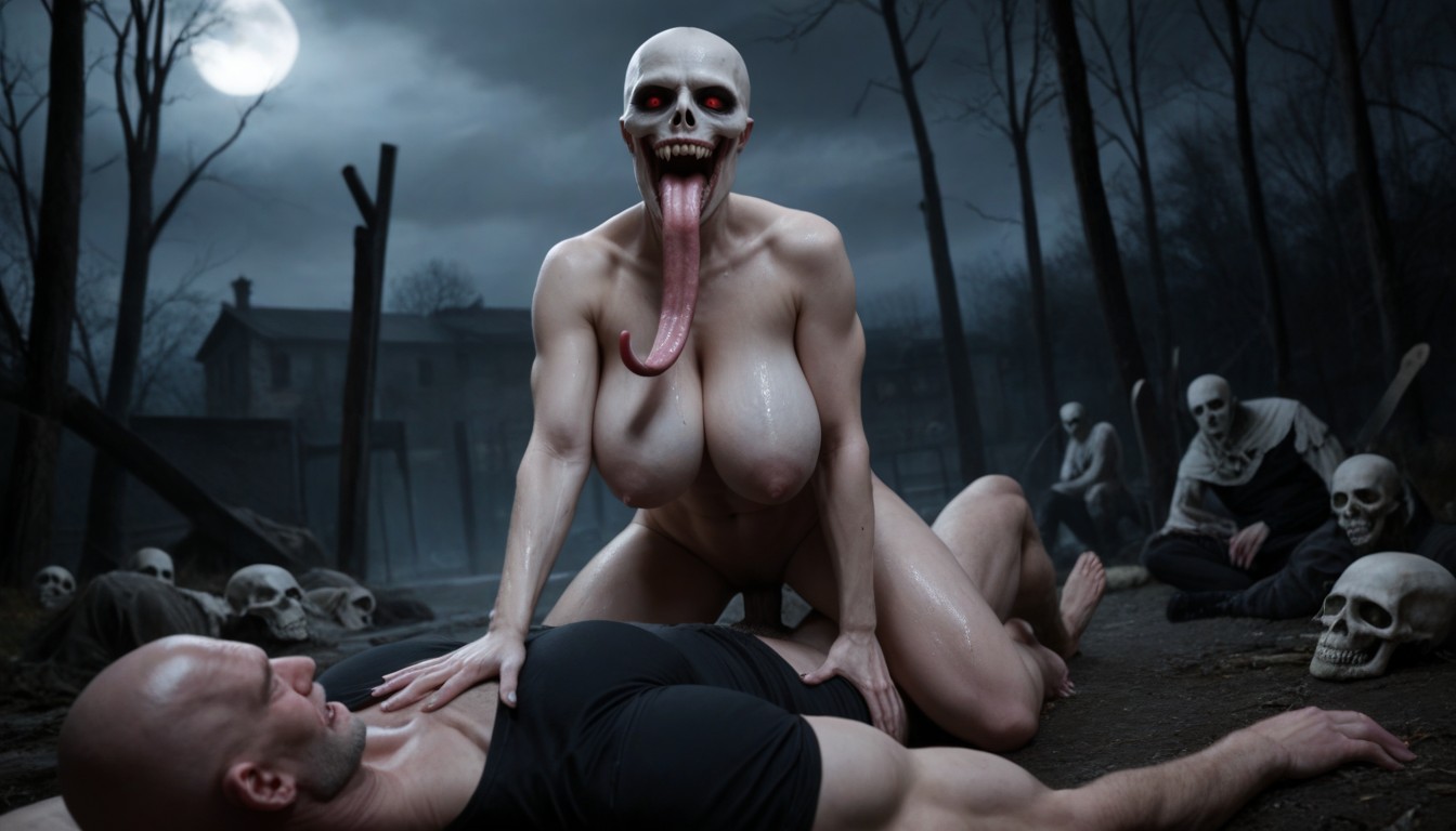 Thick Muscle Thighs, Storm, Dark Ambient Horror Atmosphere AI Porn