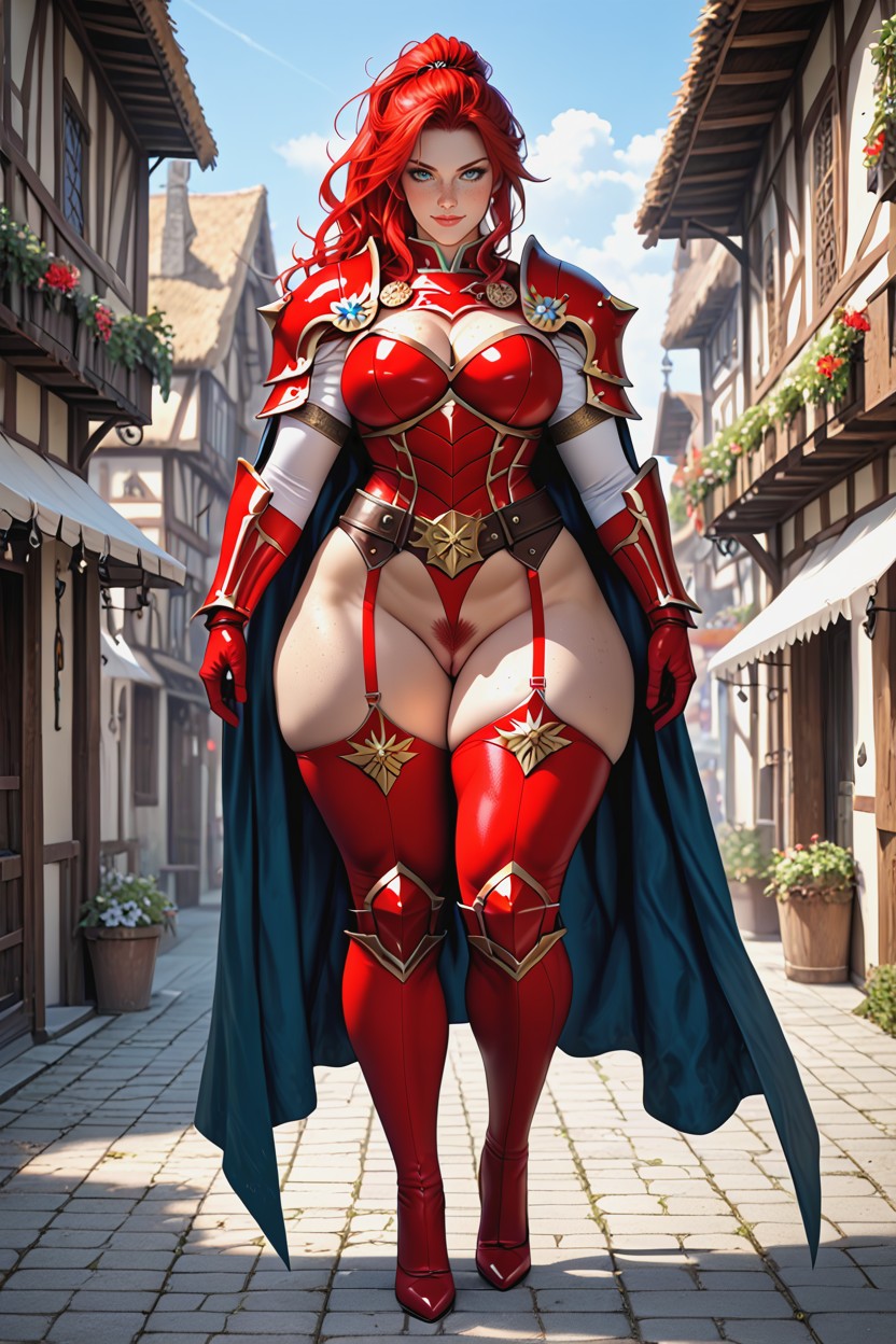 Freckles, Heels, Cape AI Porn