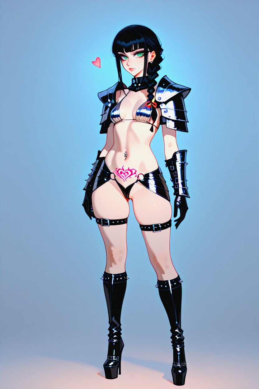 Cute, Thigh High Black Latex, Lean Hip Hentai AI Porn