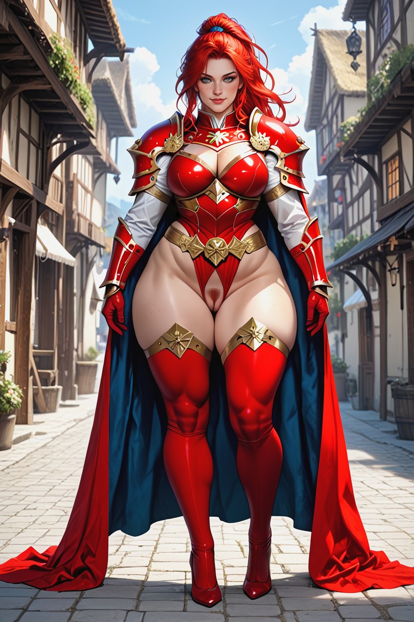 Full Metal Armour, Ponytail, Waist AI Porn