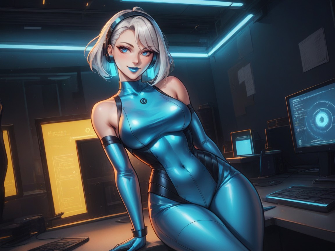Neon, 1 Person, Modern Setting Latina AI Porn