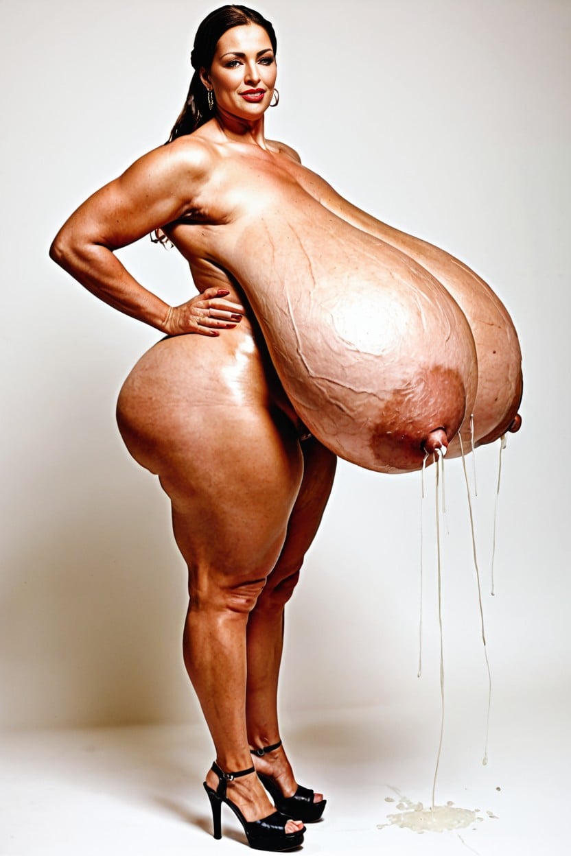 Pink Nipples, Correct Anatomy, Huge Nipples AI Porn