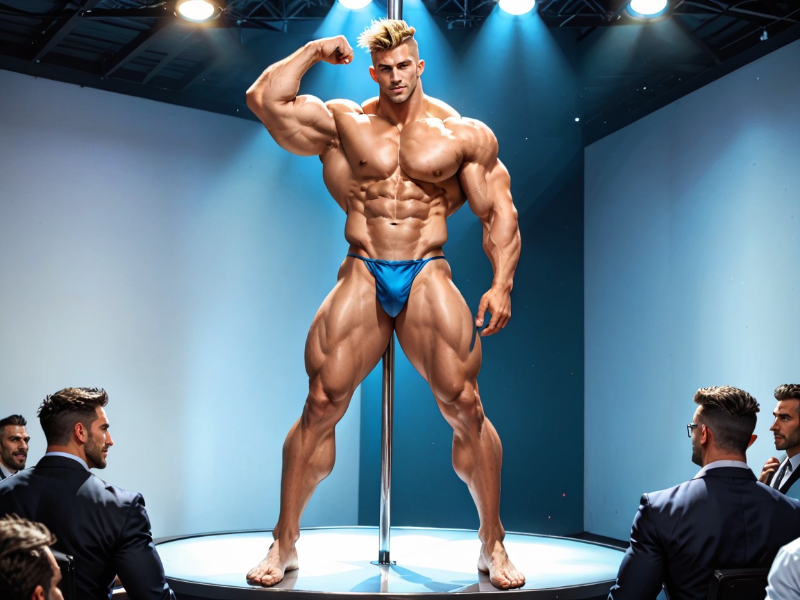 Buzzcut, Flexing Bicepa, Naked AI Gay Porn