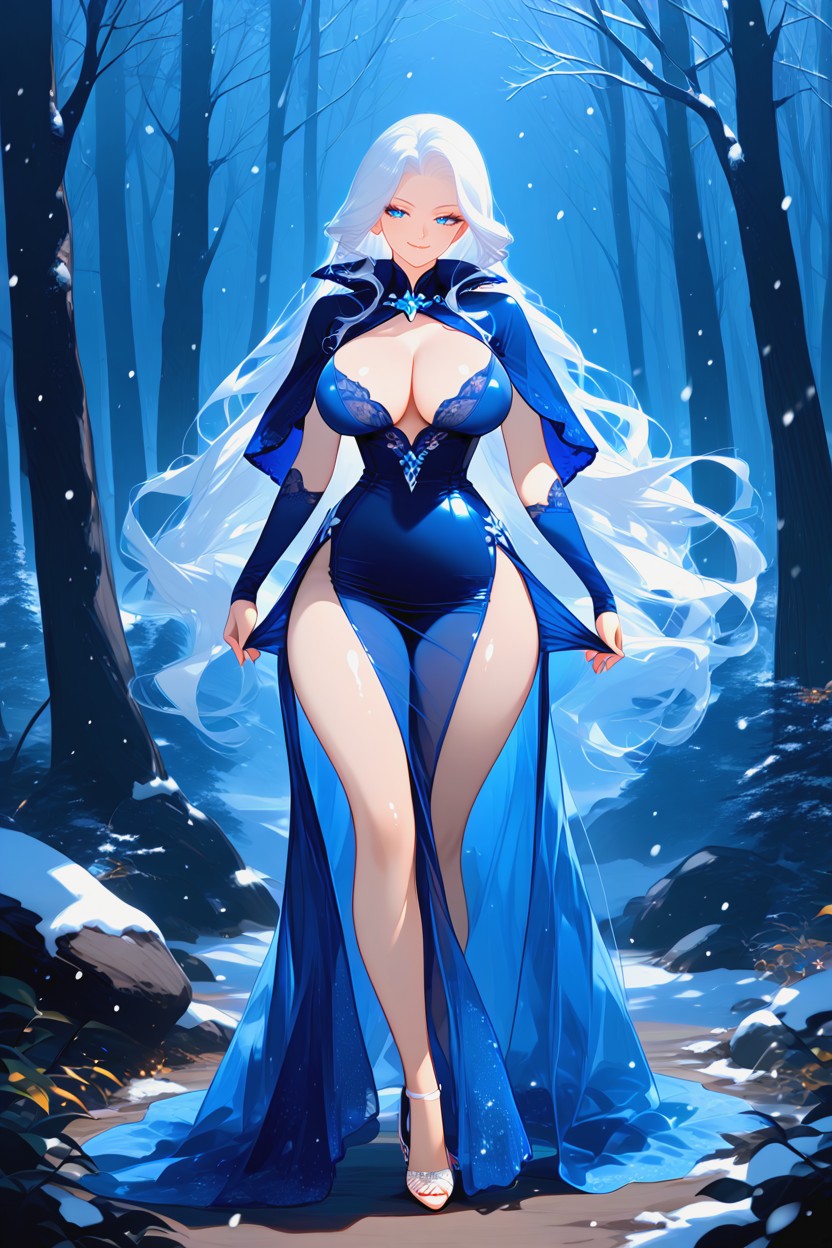 Curvaceous, Long Eyelashes, Full Shot AI黃漫