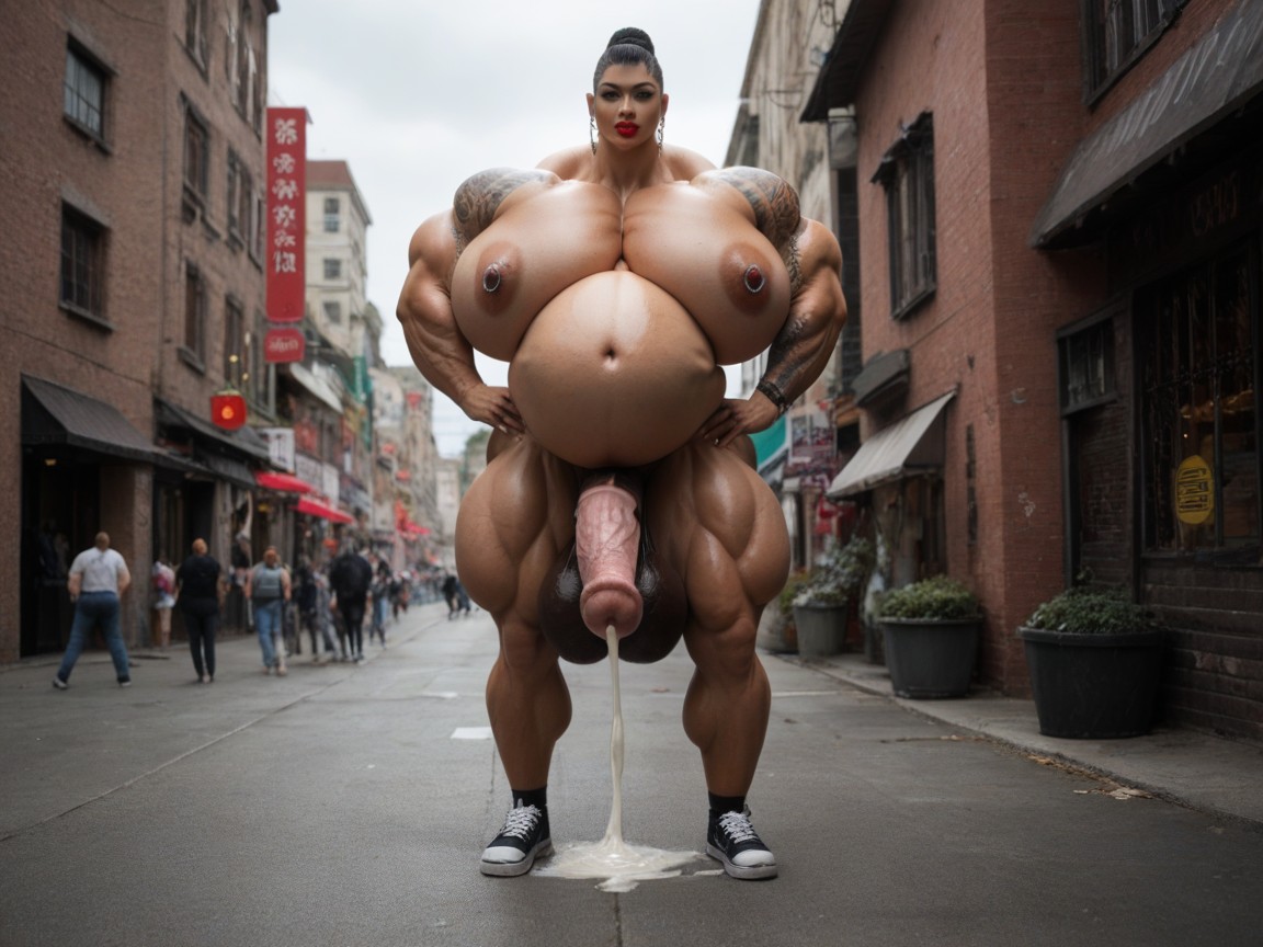 Enormous Muscles, Enormous Pregnant Belly, Horsepenis Growing Shemale AI Porn