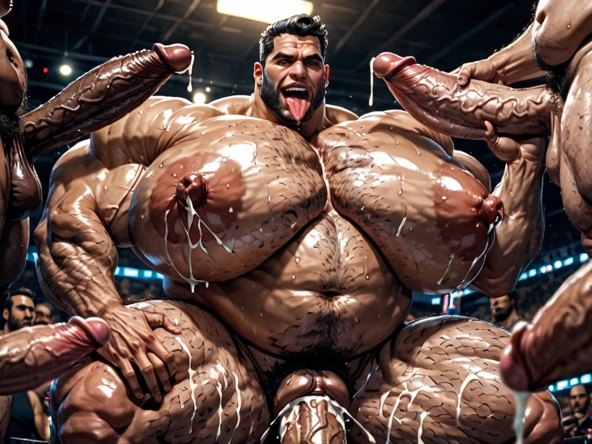 Wide Angle, Hairy Thick Hyper Muscled Body, Extremely Large Ass AI Gay Porn