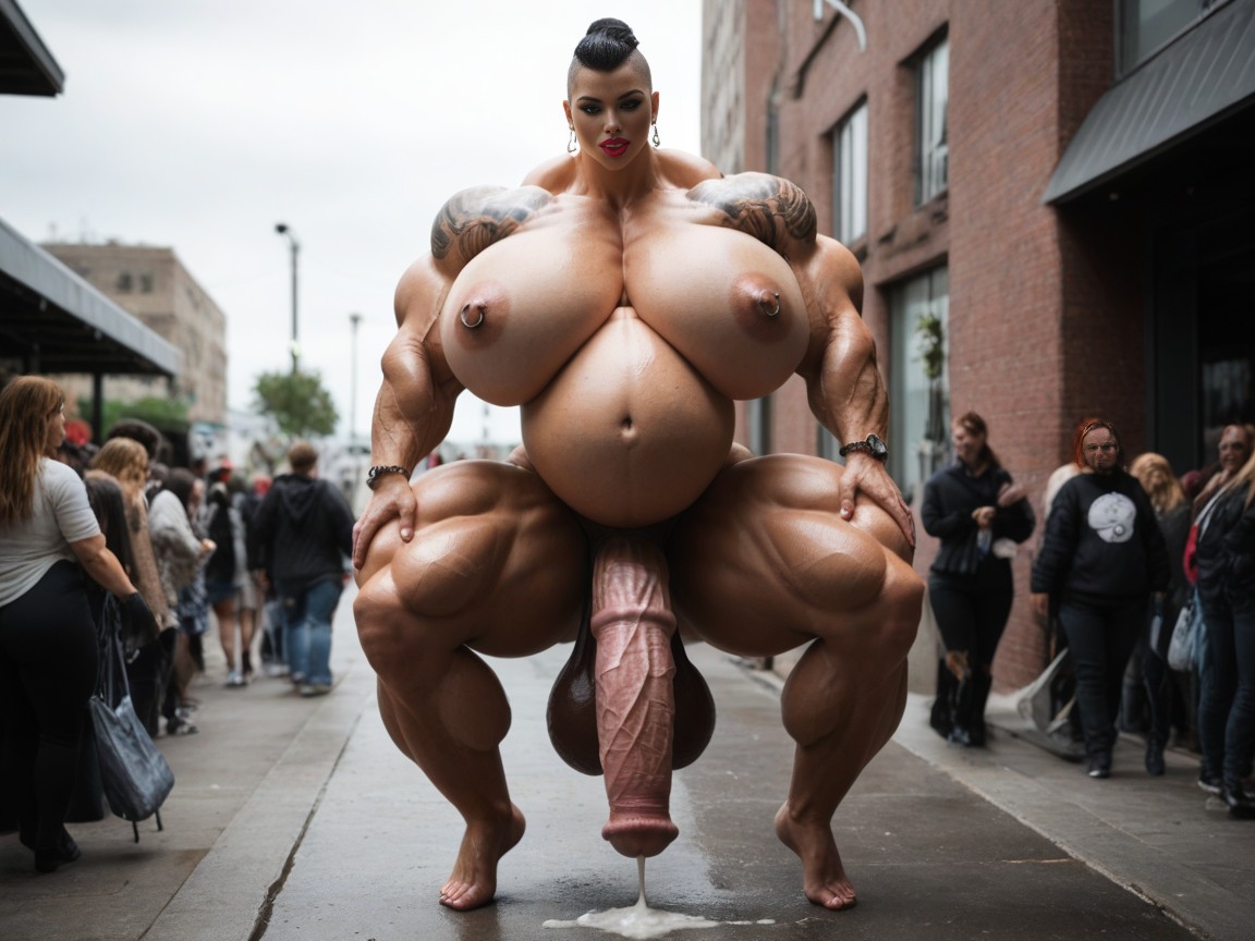 Biggest Pregnant Belly, Front View, Thick Thighs Shemale AI Porn