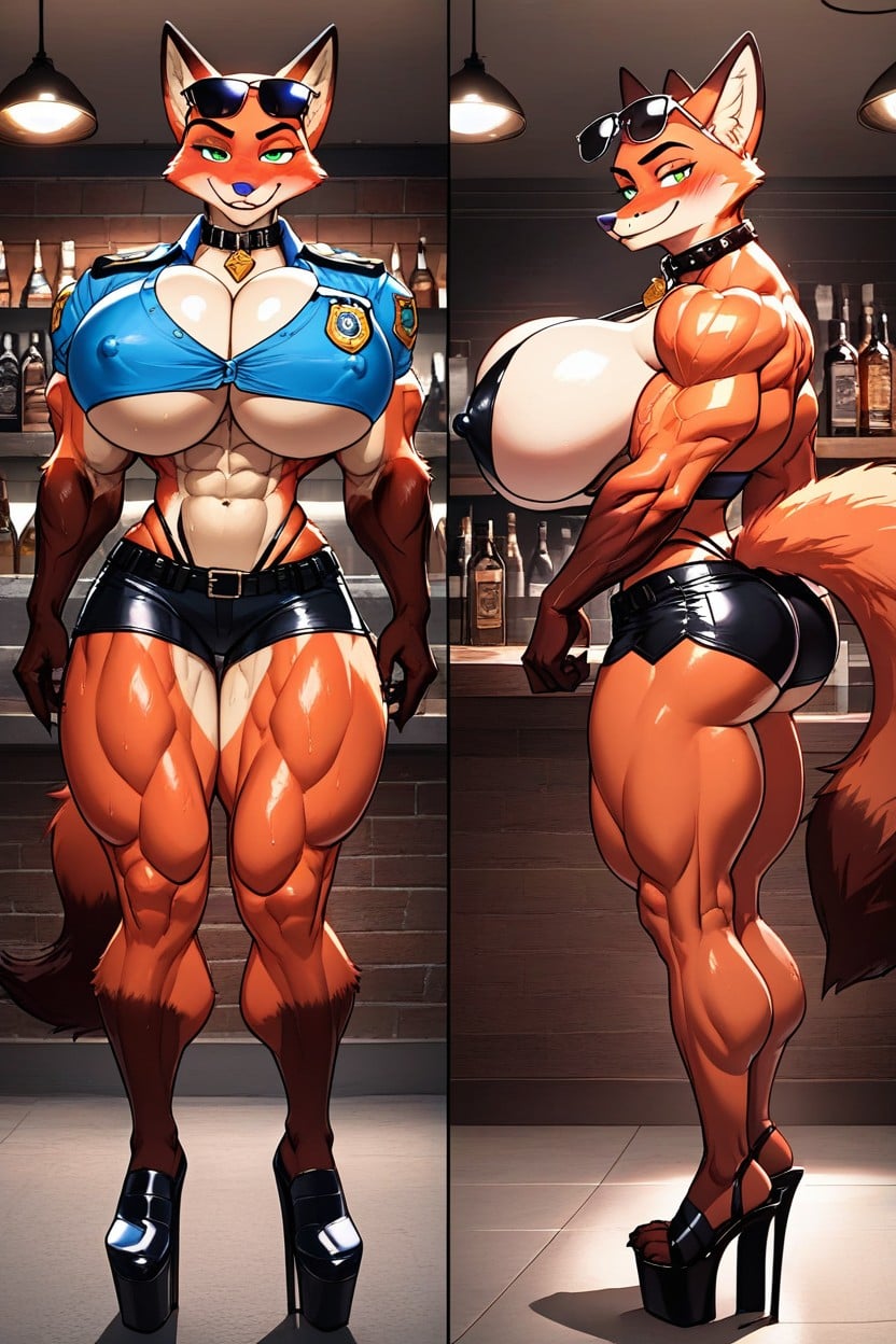 Multiple Views, Smiling, Pecho Colosal Furry IA