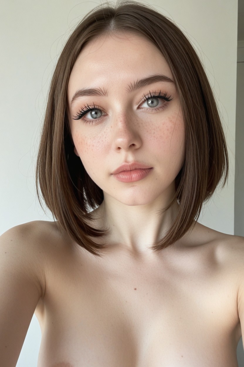 Light Skinned Woman, Goth, Long Eyelashes AI Porn